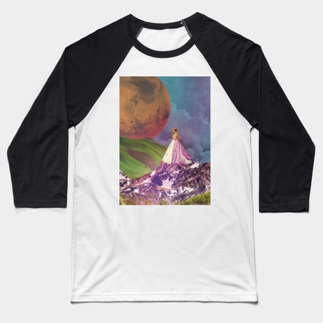 The Hilltop - Vintage Inspired Collage Illustration Baseball T-Shirt by beakbubble